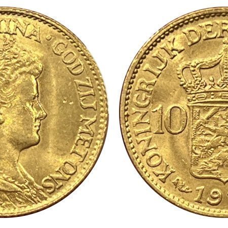 Netherlands 10 Gulden 1917 Wilhelmina